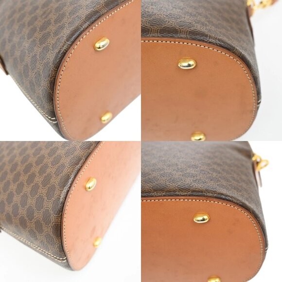 CELINE Macadam Pattern 2Way Shoulder Bag PVC Leather Brown Italy GHW 31TA030 - Picture 8 of 16